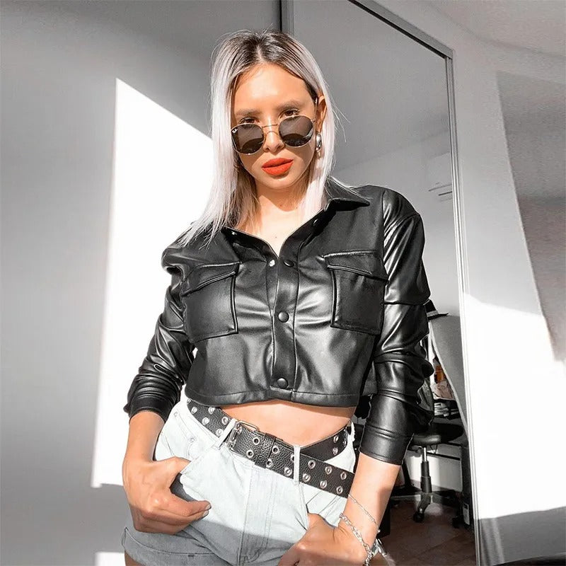Waterproof Ladies Summer Leather Coat - Pexav