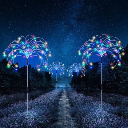 Waterproof Solar Garden Light with Firework Effect – SparkGlow-Multicoloured-The Livary