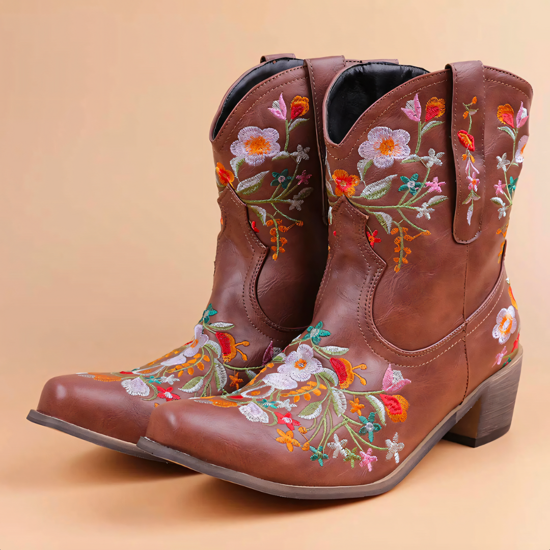 Waterproof Vintage Cowgirl Boots - Sierra-2.5-Red-Nora Luxe