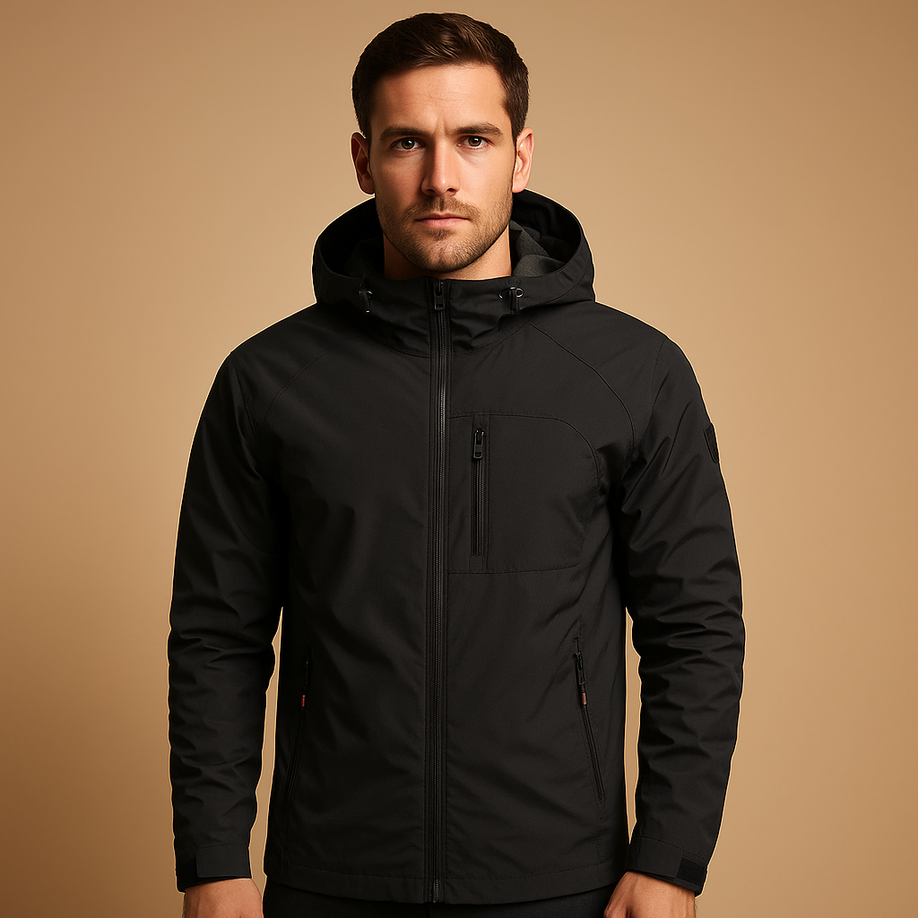 Lightweight waterproof windbreaker for men with breathable design and zip pockets, perfect for outdoor activities, sports, and daily wear.