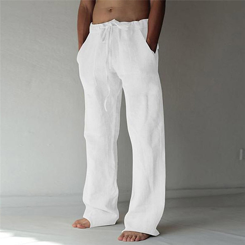 Relaxed Fit Linen Trousers for Men - Vossary
