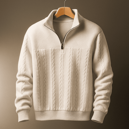Cozy Marine Quarter Zip Sweater