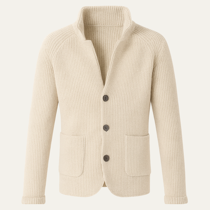 Men's Fashionable Crew Neck Knit Button Cardigan - Vossary