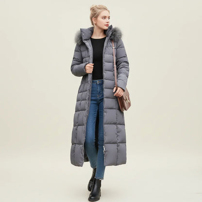 Warm Padded Long Down Jacket for Women