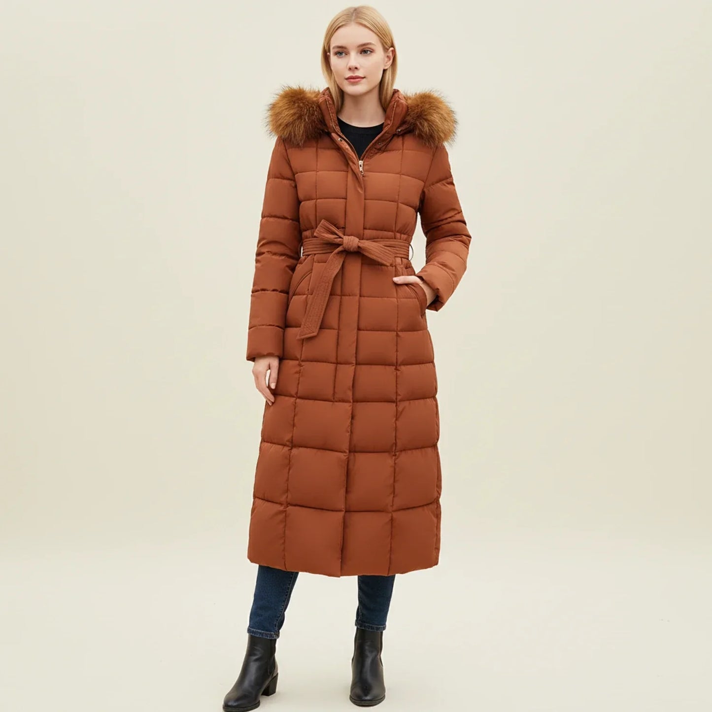 Warm Padded Long Down Jacket for Women - EasyApparels