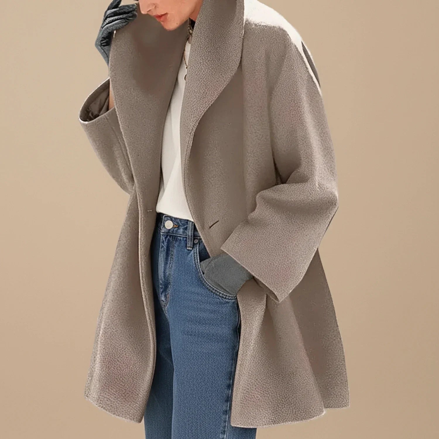 Ladies Warm Knee Length Parka Coat - EasyApparels