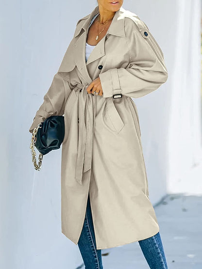 Women's Double Breasted Belted Trench Coat