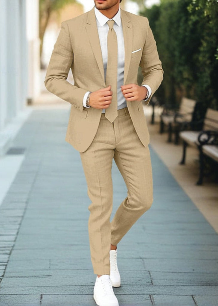 Relaxed Fit Two Piece Suit - Vossary