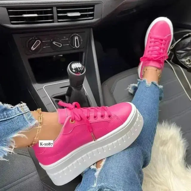 Comfortable Women's Block Heel Leather Shoes