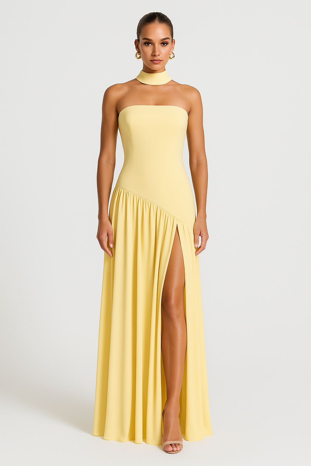 Sexy Off Shoulder Summer Dress with High Cut - Vossary