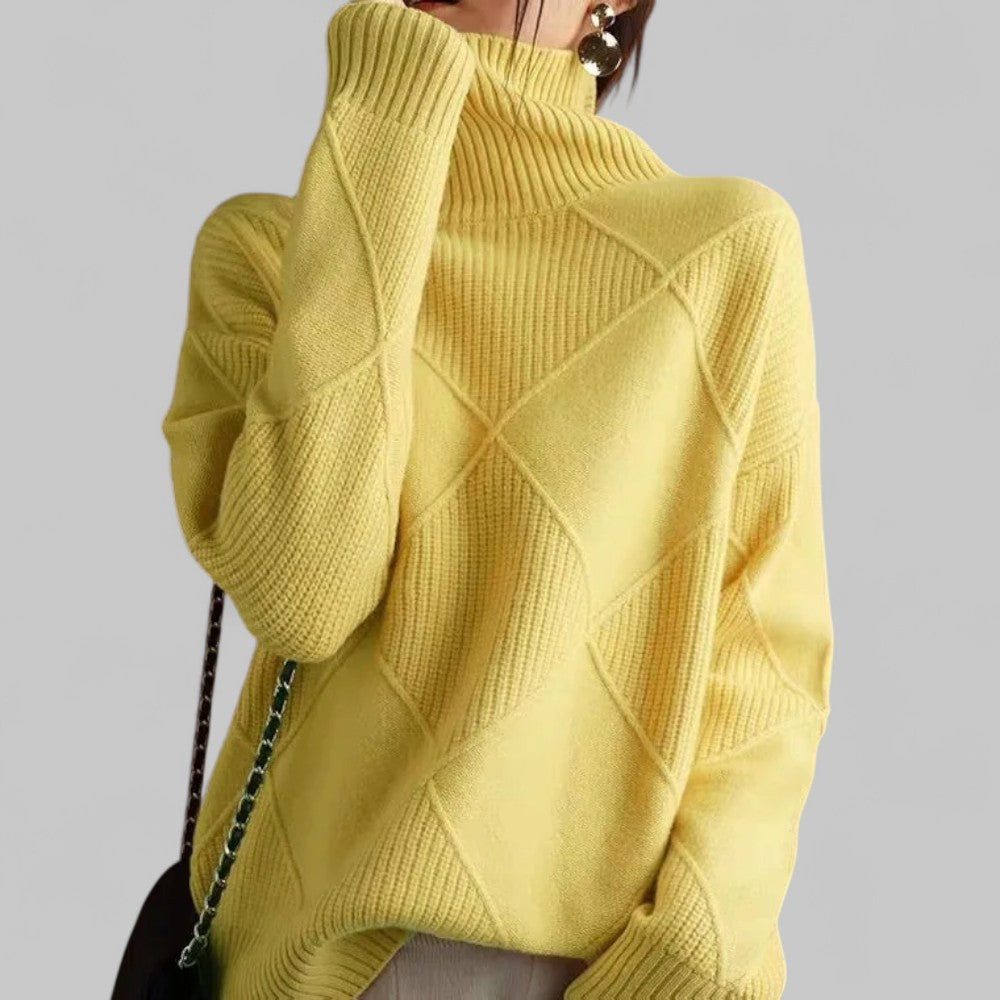 Ladies' Colorful Winter Knit Turtleneck Sweater