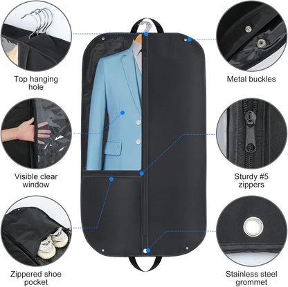 Travel Suit Bag Protector with Pockets 2 Pack