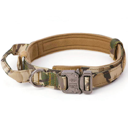 Durable K9 Dog Collar with ID Panel and Handle