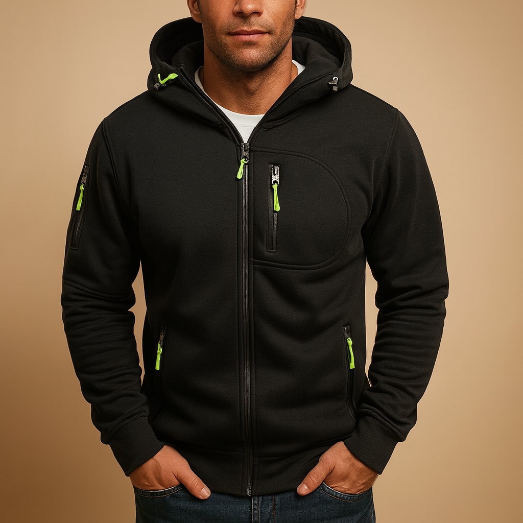 Men's Adjustable Fit Zip Up Hoodie - Vossary