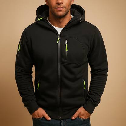 Men's Adjustable Fit Zip Up Hoodie - Vossary